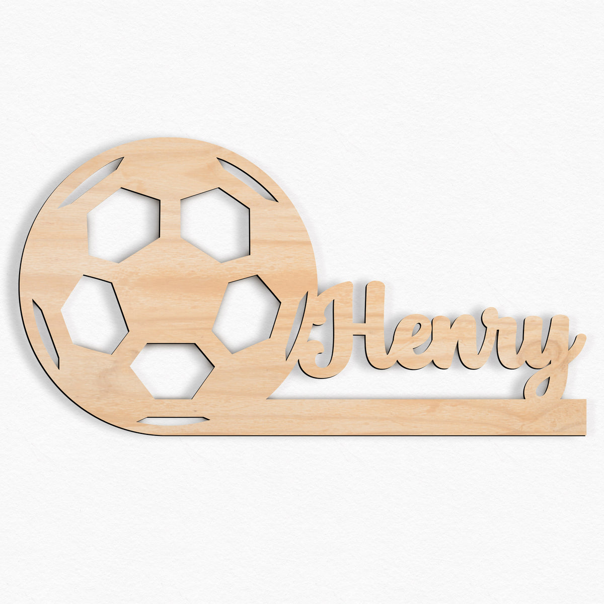Personalisierte Nachtlicht Schriftzug mit Fußball 60 oder 70 cm